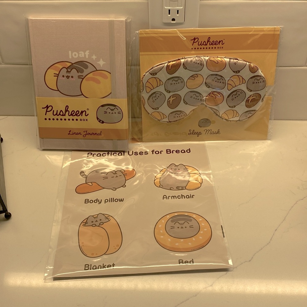 ✨PUSHEEN BOX EXCLUSIVE! ✨ Bundle including journal, sleep mask and sticker sheet